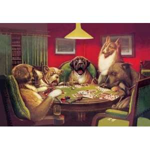  Dog Poker   Stun Shock & the Win 28x42 Giclee on Canvas 