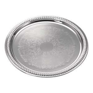   CT13 12 1/2 Embossed Chrome Metal Catering Tray