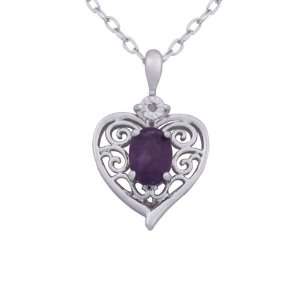   and Diamond Accent Heart Filigree Pendant Necklace, 18 Jewelry