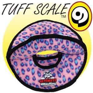  Tuffys Ultimate 4 Way Ring Plush Dog Toy Pink Leopard 