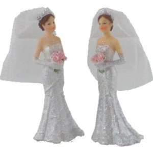  4 Bride Wedding Cake Decorations 1.8x1.5x4.4