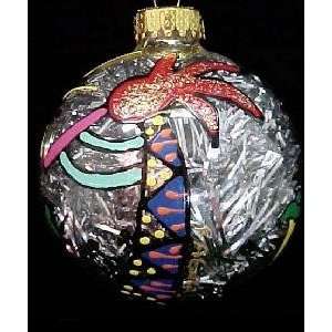  Chilies & Kokopelli Design   Heavy Glass Ornament   3.25 