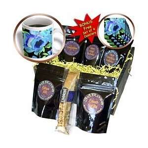 Florene Abstract Floral   Blue Blur Flower   Coffee Gift Baskets 