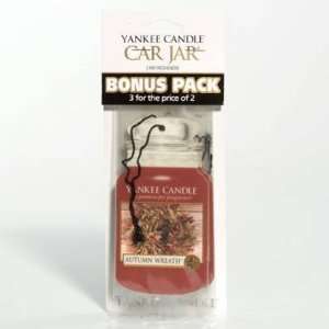  Autumn Wreath Yankee Candle Car Jar Bonus 3 Pack