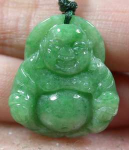 Green 100% Natural A Jade jadeite pendant Buddha God 341582  