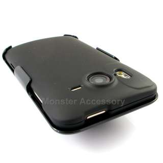 Black Holster Combo Hard Case Cover For HTC Desire HD  