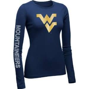 West Virginia Mountaineers Womens Navy Taylor Long Sleeve T Shirt 
