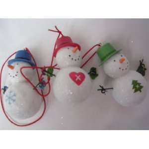   Christmas Ornament Collectible Set of 3 Snowmen 