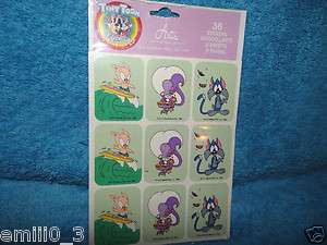 NEW 1990 WARNER BROS TINY TOON ADVENTURES 36 STICKERS 4 SHEETS  