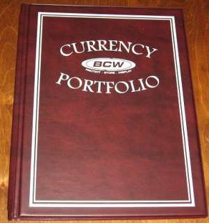 BCW Maroon Small / Large US Bill Currency Portfolio Combo Album w 3 