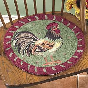  Expressions Tarascon Rooster Hand Hooked Chairpad