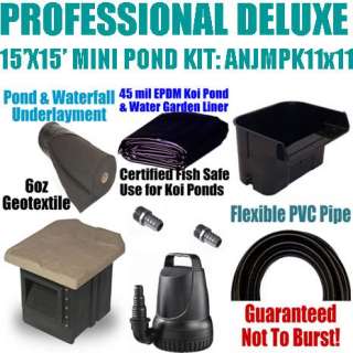 Professional 15x15 Deluxe Mini Pond Kit ANJMPK11x11 for Wholesale 