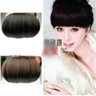   Fashion Girls Clip on Front Neat Bang Fringe Hair Extensions  