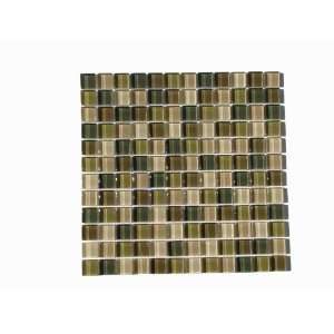   Mosaic Tile, 1 by 1 Inch Tile on a 12 by 12 Inch Mosaic Mesh, Foliage