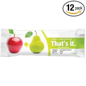 Thats It. Apple + Pear, 12 Pack Natural Fruit Bars  