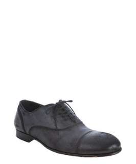 Dolce & Gabbana black distressed leather cap toe oxfords   up 