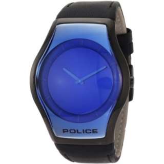 Police Mens PL 12096JSB/08 Sphere Blue Dial Black Leather Watch 
