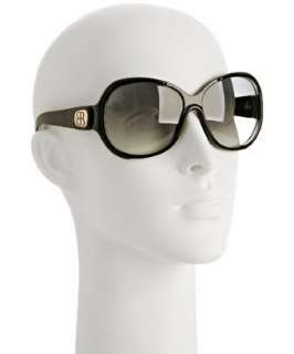 Balenciaga black logo detail oversized round sunglasses   up 