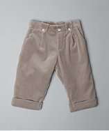 Burberry BABY taupe velveteen pleated cuffed pants style# 317860101