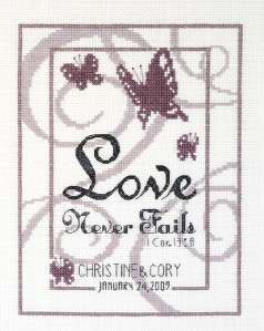Love Never Fails Wedding Record Cross Stitch Kit  