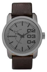 NEW DIESEL® Large Round Leather Strap Watch $140.00