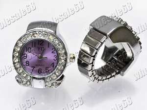 WOW FREE 50pcs stainless steel rhinestone watch ring  