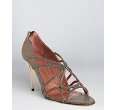 jean michel cazabat metallic bronze orabelle peep toe sandals