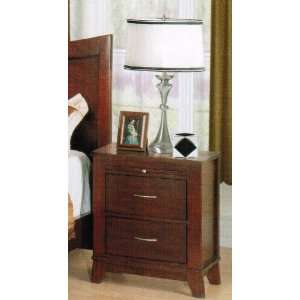  Nightstand with Tray Table Brown Cherry Finish