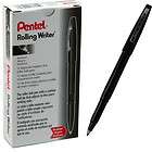 Pentel Rolling Writer Black Roller Ball Pen, R100A R100 A, Box Of 12 