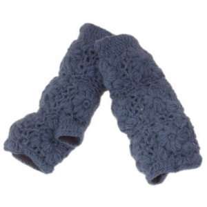  Flower Crochet Handwarmers W/ Fleece Teal Adult Health 
