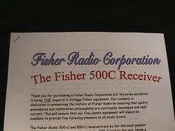 Fisher 500C Vacuum Tube Receiver Restoration Kit  