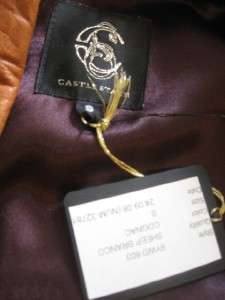 800 NEW COGNAC/TAN CASTLE STARR leather vest small medium  