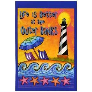  Life is Better at outer Banks Garden Flag 12x16 Patio 