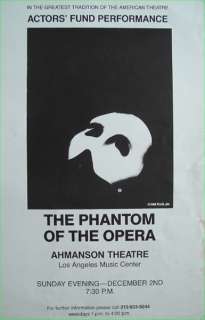 Phantom of the Opera original theatre poster 1986  