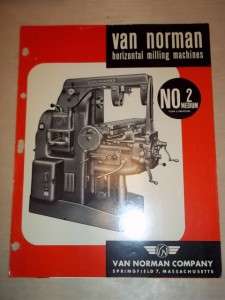 Vtg Van Norman Co Catalog~No. 2 Medium Milling Machine  