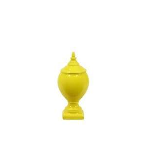  15.5 Yellow Ceramic Jar with Lid