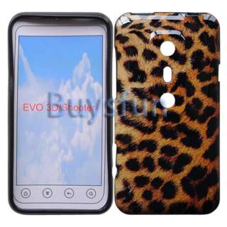 Glossy LEOPARD STYLE GEL CASE COVER SKIN FOR HTC EVO 3D  