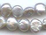Freshwater Pearls Silver Color Loose Button Beads #65  