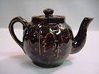 RARE Early Rockingham/Ben​nington Brown Glazed Figural Tea Pot 