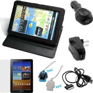  Rotating Folio Leather Cover Case with Built in Stand + LCD Screen 