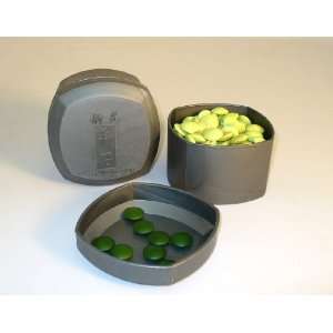    ShinkWang 8mm Green Glass Go Stones and Grey Bowls