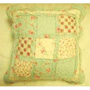  SHABBY CHIC BLUE/GREEN FLORAL 100% COTTON 18 FILLED 