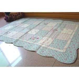  Shabby and vintage Blue Patched/Qulited Area/Throw Rug35 