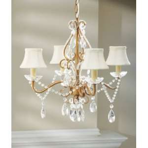   Arm Chandelier with 4 Lights and Antique Gold Frame