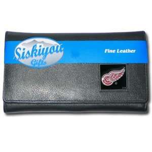  NHL Female Genuine Leather Clutch Wallet   Detroit Red 