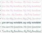 You are my sunshine  Nursery Wall Stencil Lettering  