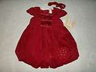 HOLIDAY * LITTLE BITTY girls RED VELVETY BUBBLE DRESS H