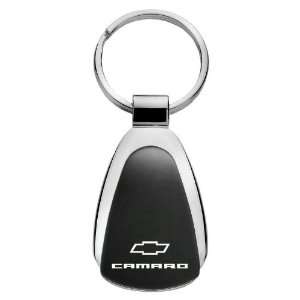  Camaro Bowtie Laser Engraved Black Teardrop Keychain 