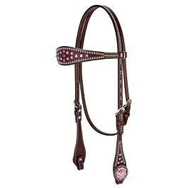 Pretty in Pink Weaver Leather Headstall NEW  