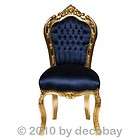 Dining room chairs, antique style chair, navy blue velvet. Solid wood 